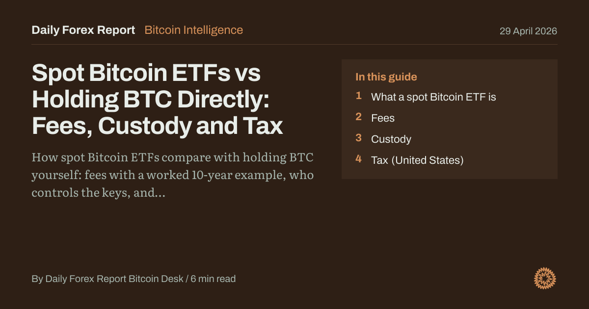 Spot Bitcoin ETFs vs Holding BTC Directly: Fees, Custody and Tax: Bitcoin Intelligence, Daily Forex Report
