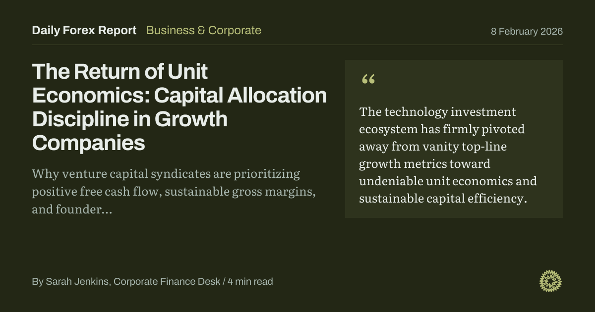 The Return of Unit Economics: Capital Allocation Discipline in Growth Companies: Business & Corporate, Daily Forex Report