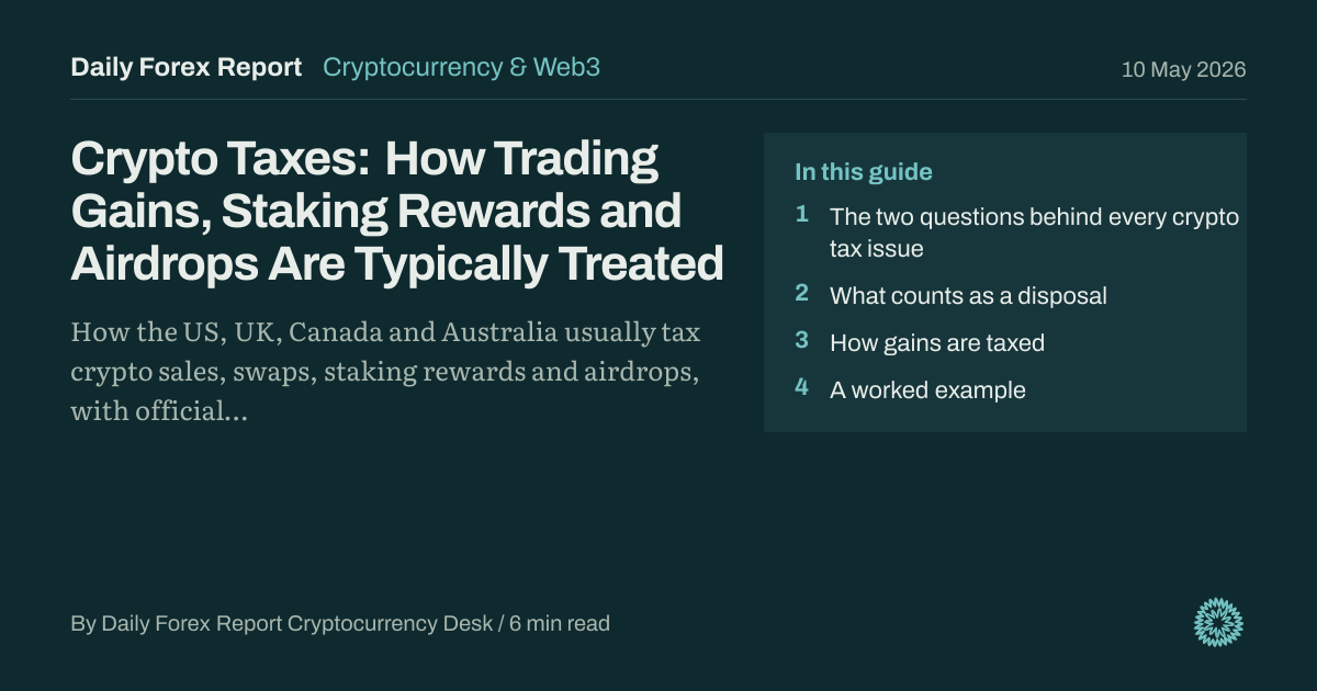 Crypto Taxes: How Trading Gains, Staking Rewards and Airdrops Are Typically Treated: Cryptocurrency & Web3, Daily Forex Report