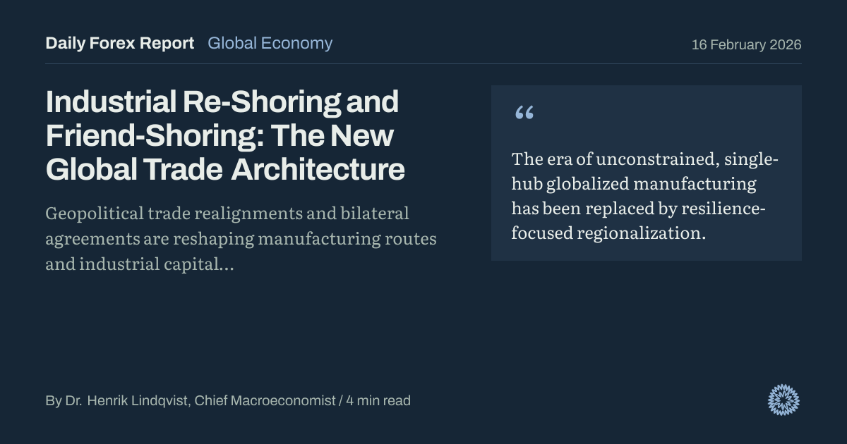 Industrial Re-Shoring and Friend-Shoring: The New Global Trade Architecture: Global Economy, Daily Forex Report