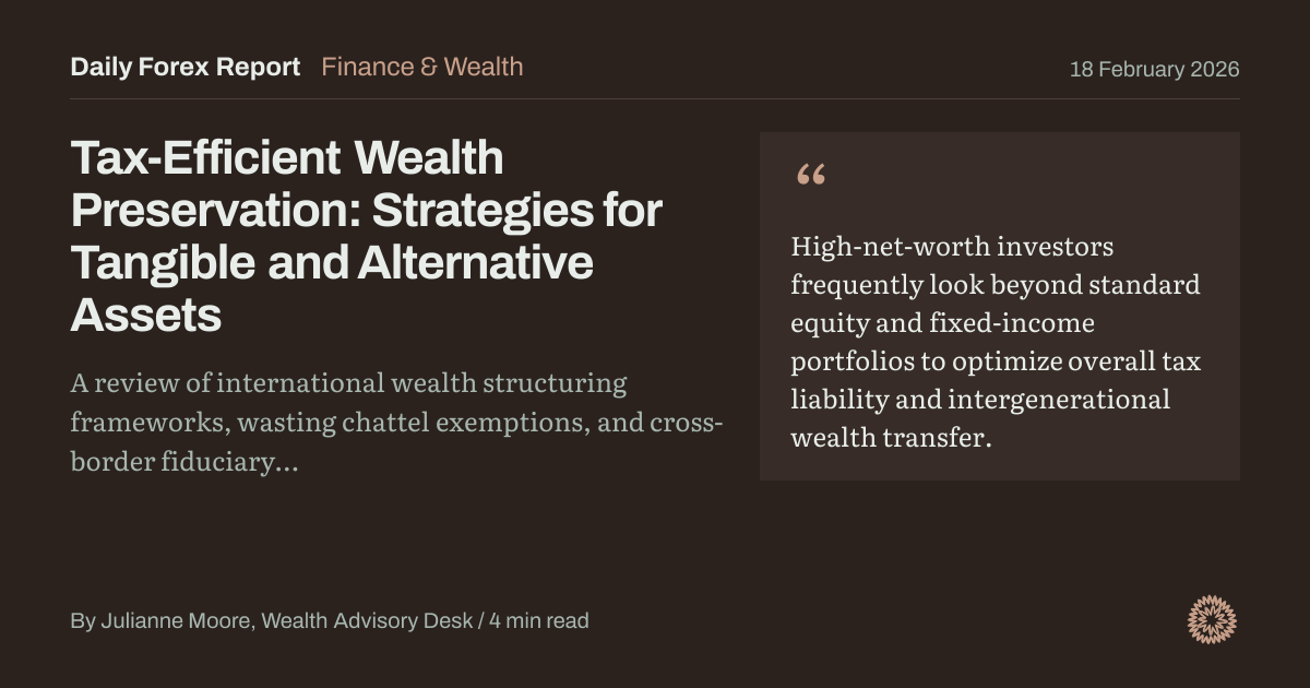 Tax-Efficient Wealth Preservation: Strategies for Tangible and Alternative Assets: Finance & Wealth, Daily Forex Report