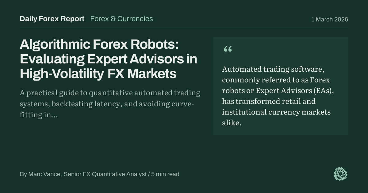 Algorithmic Forex Robots: Evaluating Expert Advisors in High-Volatility FX Markets: Forex & Currencies, Daily Forex Report