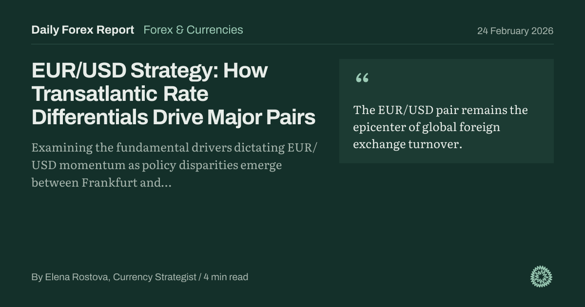 EUR/USD Strategy: How Transatlantic Rate Differentials Drive Major Pairs: Forex & Currencies, Daily Forex Report