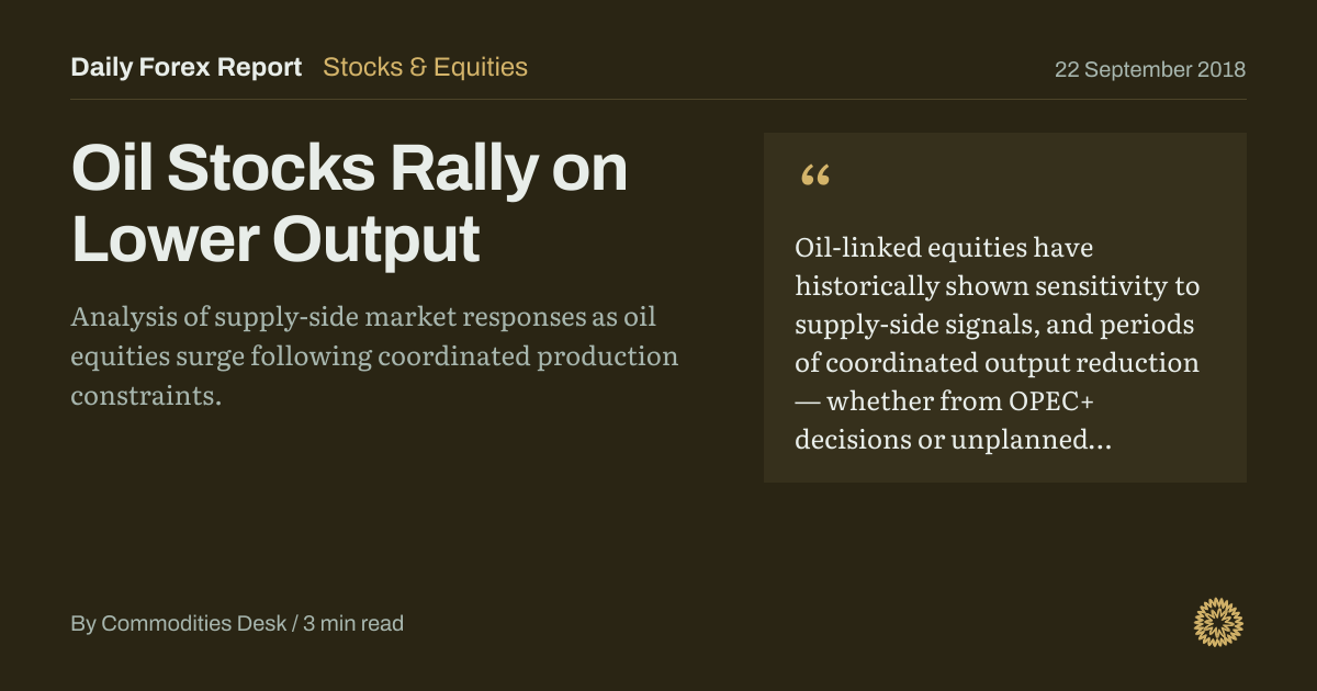 Oil Stocks Rally on Lower Output: Stocks & Equities, Daily Forex Report